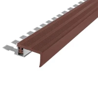 Закладной противоскользящий алюминиевый профиль FlexStep 2,7 м 25 мм/18 мм темно-коричневый