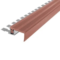 Закладной противоскользящий алюминиевый профиль FlexStep 2,7 м 25 мм/18 мм коричневый