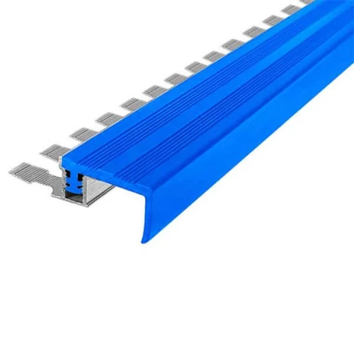 Закладной противоскользящий алюминиевый профиль FlexStep 2,7 м 25 мм/18 мм синий