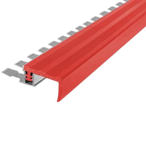 Закладной противоскользящий алюминиевый профиль FlexStep 2,7 м 25 мм/18 мм красный