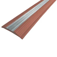 Противоскользящая алюминиевая полоса NoSlipper 2,7 м коричневый