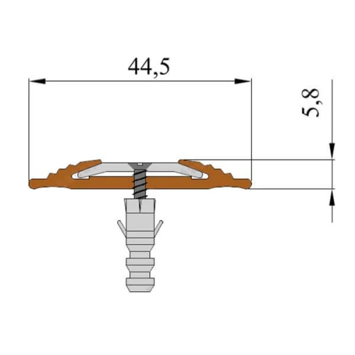 Противоскользящая алюминиевая полоса NoSlipper 2,7 м красный