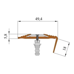 Противоскользящий алюминиевый угол-порог NoSlipper 2,7 м черный