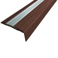 Противоскользящий алюминиевый угол-порог NoSlipper 2,7 м темно-коричневый