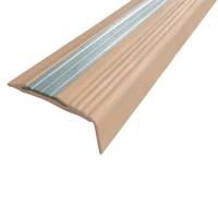 Противоскользящий алюминиевый угол-порог NoSlipper 2,7 м бежевый