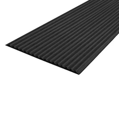 Противоскользящая тактильная направляющая самоклеящаяся полоса 80 мм, 10 м черный