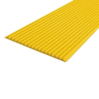 Противоскользящая тактильная направляющая самоклеящаяся полоса 80 мм, 10 м желтый