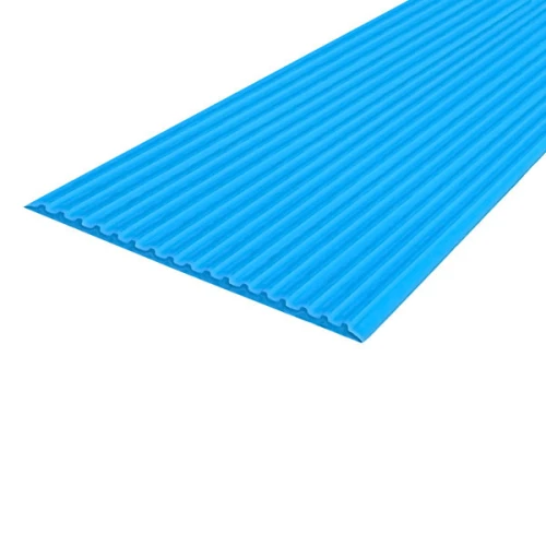 Противоскользящая тактильная направляющая самоклеящаяся полоса 80 мм, 25 м голубой