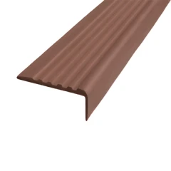 Противоскользящий угол для ступеней 35х15 мм самоклеящийся, коричневый, 12,5м