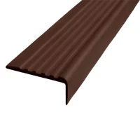 Противоскользящий угол для ступеней 35х15 мм самоклеящийся, темно-коричневый, 12,5м