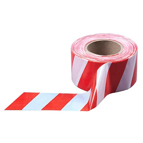 Сигнальная лента из ПЭ для ограждений 75мм х 250м, бело-красный, 5 шт