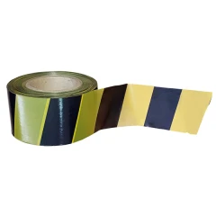 Сигнальная лента из ПЭ для ограждений 75мм х 500м, желто-черный, 5 шт