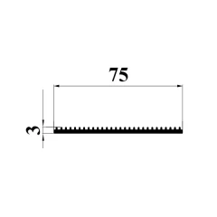 Противоскользящая тактильная ЗПОУ самоклеящаяся полоса 75 мм, 10 м черный