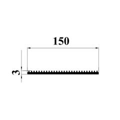 Противоскользящая тактильная ЗПОУ самоклеящаяся полоса 150 мм, 10 м черный