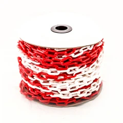 Цепь пластиковая красно-белая 6 мм, бухта 50м