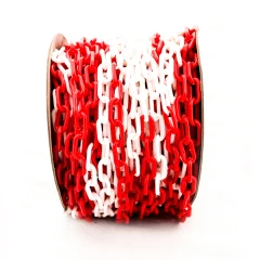 Цепь пластиковая красно-белая 6 мм, бухта 50м