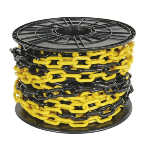 Цепь пластиковая черно-желтая 6 мм, бухта 50м