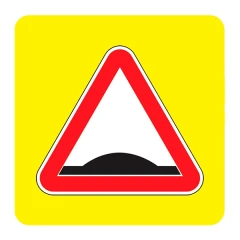 Щит с изображением одного знака, флуоресцентный (треугольник)