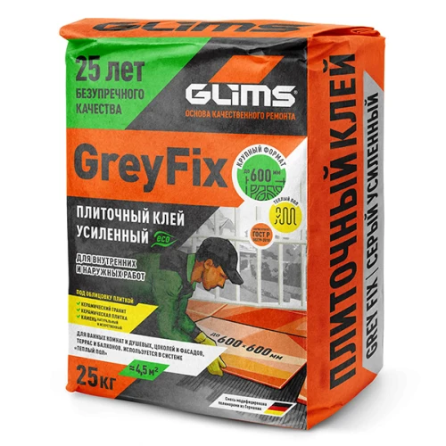 Плиточный клей GreyFix для керамической плитки и гранита, 25 кг