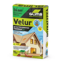 Штукатурка цементная Glims Velur, 15 кг