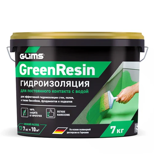 Гидроизоляция эластичная GreenResin на водной основе, 15 кг
