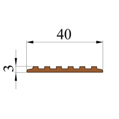 Противоскользящая полоса с закругленными концами 40х480 мм, самоклеящаяся, 10 шт.