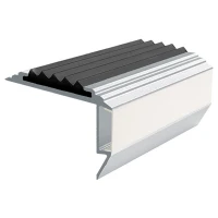 Противоскользящий алюминиевый угол-порог для ступеней 45x26мм GlowStep-45, 2м, черный