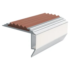 Противоскользящий алюминиевый угол-порог для ступеней 45x26мм GlowStep-45, 2м, коричневый