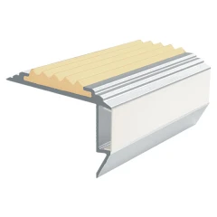 Противоскользящий алюминиевый угол-порог для ступеней 45x26мм GlowStep-45, 2м, бежевый