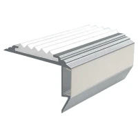 Противоскользящий алюминиевый угол-порог для ступеней 45x26мм GlowStep-45, 2м, белый