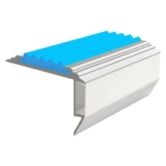 Противоскользящий алюминиевый угол-порог для ступеней 45x26мм GlowStep-45, 2м, голубой