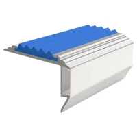 Противоскользящий алюминиевый угол-порог для ступеней 45x26мм GlowStep-45, 2м, синий
