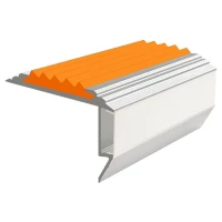 Противоскользящий алюминиевый угол-порог для ступеней 45x26мм GlowStep-45, 2м, оранжевый