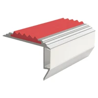 Противоскользящий алюминиевый угол-порог для ступеней 45x26мм GlowStep-45, 2м, красный
