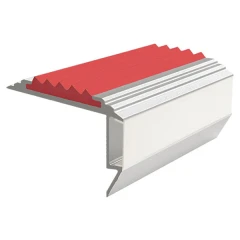 Противоскользящий алюминиевый угол-порог для ступеней 45x26мм GlowStep-45, 2м, красный