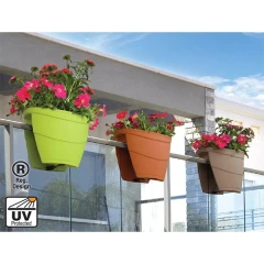 Горшок-цветочница для перил Lilac 39x30x34 см, бежевый