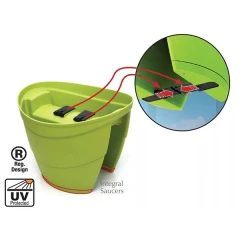 Горшок-цветочница для перил Lilac 39x30x34 см, зеленый