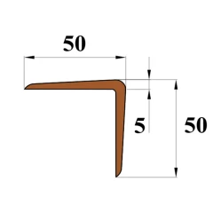 Угол-отбойник 50х50мм самоклеящийся, 1м, желтый