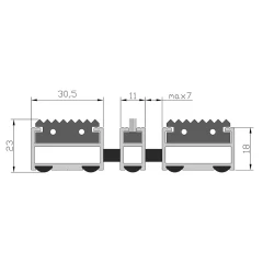 Придверная грязезащитная решетка Сити Резина + Страйп 1500 мм /1000 мм