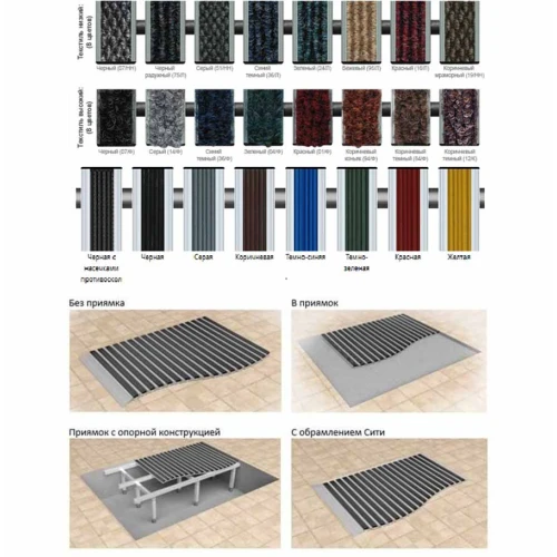 Придверная грязезащитная решетка Сити Страйп + Текстиль + Резина 1500 мм /1000 мм