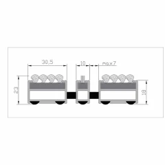 Придверная грязезащитная решетка Сити Текстиль + Страйп 1200 мм /800 мм