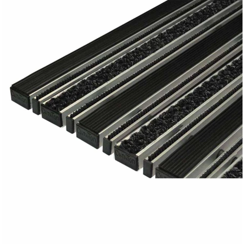 Придверная грязезащитная решетка Сити Текстиль + Страйп 590 мм / 390 мм