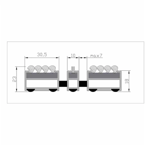 Придверная грязезащитная решетка Сити Текстиль + Страйп 590 мм / 390 мм