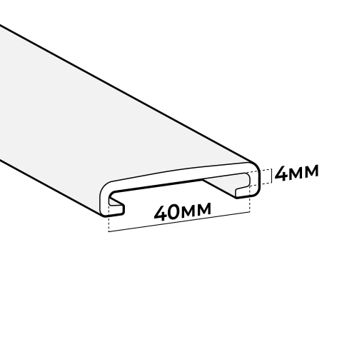 Поручень ПВХ для перил 40x4 мм, бирюзовый, 21 м