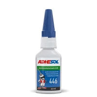 Цианоакрилатный клей низкой вязкости, для склеивания металл-х поверхностей Adhesol 446 20мл