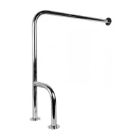 Поручень г-образный 750x800x180 мм, крепление стена-пол, левый