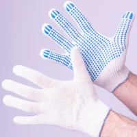 Перчатки пвх точка 4-х нитка хит, белый