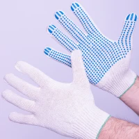 Перчатки пвх точка 5-ти нитка лайт, белый