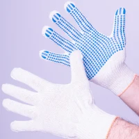 Перчатки пвх точка 6-ти нитка лайт, белый