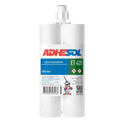 Многоцелевой, высокой вязкости двухкомпонентный клей Adhesol ET420 400мл